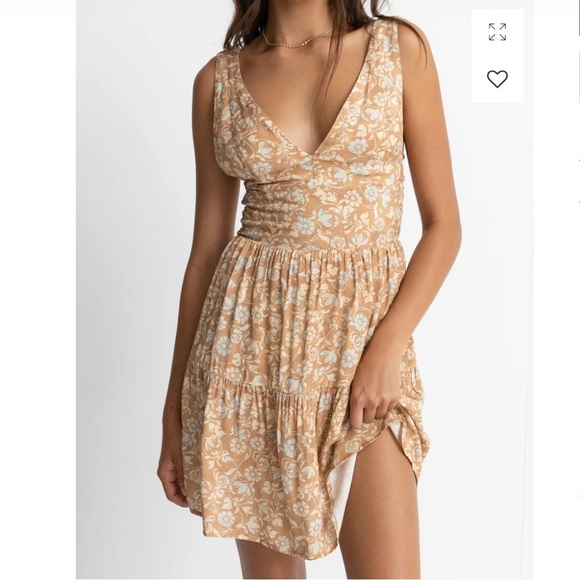 Rhythm Highland Paisley mini dress in Oak - Picture 1 of 10